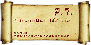 Princzenthal Tétisz névjegykártya